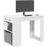 Prolenta Maison Exclusive - Bureau avec tiroirs et étagère Blanc 102x62x77,5 cm