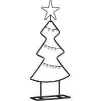 Syfax Arbre de Noël en métal avec support Noir 60 cm Acier