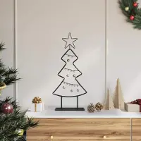 Prolenta Maison Exclusive - Sapin de Noël métallique avec support Noir 60 cm Acier