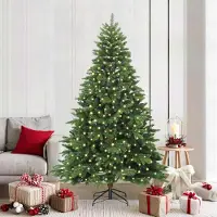 vidaXL Pratique Sapin de Noël artificiel avec 300 LEDs Vert 210 cm PE et PVC - Sapins de Noël artificiels ,meubles design 5932404 2parcel