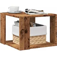 Prolenta Maison Exclusive - Table basse aspect bois ancien 40x40x30 cm Matériau dérivé du bois