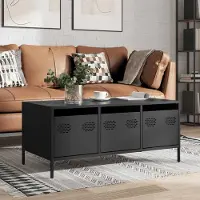 Prolenta Maison Exclusive - Table basse noire 101,5x50x43,5 cm Acier laminé à froid