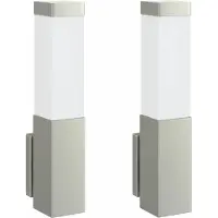 Syfax Applique Murale Extérieure 2 pcs Argenté 10.5 x 6 x 33 cm
