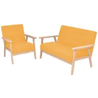 Prolenta Maison Exclusive - Ensemble de canapé 2 pcs Tissu jaune