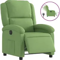 Syfax Fauteuil Relax Electrique Vert Clair Velours
