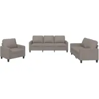 vidaXL Ensemble de canapés 3 pièces avec coussins Tissu Taupe