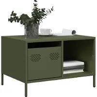 Prolenta Maison Exclusive - Table basse vert olive 68,5x50x43,5 cm Acier laminé à froid