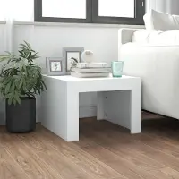 Prolenta Maison Exclusive - Table basse blanche 50x50x35 cm Matériau dérivé du bois