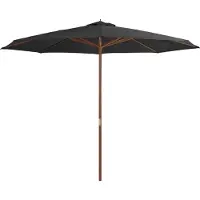 Syfax Parasol d'extérieur avec mât en bois 350 cm Anthracite