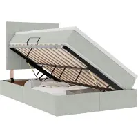 vidaXL Lit de rangement avec matelas gris clair 120 x 200 cm velours