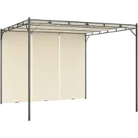 The Living Store Pavillon de jardin avec rideau latéral 3x3x2,25 m Crème