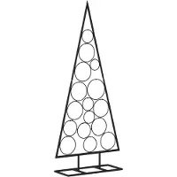 Syfax Sapin de Noël en métal pour décorations Noir 125 cm