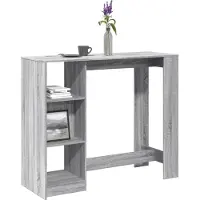 Prolenta Maison Exclusive - Table de bar avec étagère Gris Sonoma 124x46x103,5 cm Matériau dérivé du bois