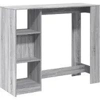 Syfax Table de bar avec étagère sonoma gris bois d'ingénierie