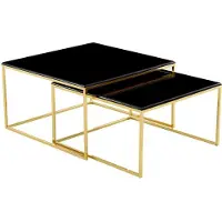 AEA Modern Schwarz Couchtisch 2x Couchtische Wohnzimmer Hochwertig Möbel Designer