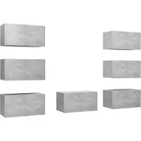 Sonstiges Meubles TV 7 pcs Gris béton 30,5x30x60 cm Bois d'ingénierie