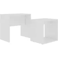 Syfax Ensemble de table basse Blanc 48x30x45 cm Bois d'ingénierie
