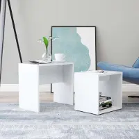 vidaXL Ensemble de tables basses blanc 48x30x45 cm bois composite