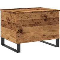 Syfax Table basse vieux bois 60x44,5x45 cm bois d'ingénierie