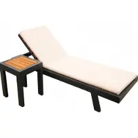 AEA Klassische Chaiselongue+Couchtisch Modern Luxus Garten Möbel Schwarz mit Kissen
