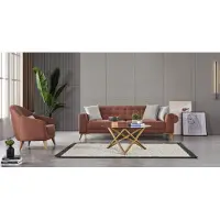 AEA Ensemble de salon Rose Stylé Canapé 3+1 places Fauteuil Canapé