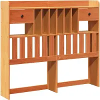 Syfax Tête de lit avec rangement cire marron 135cm bois massif de pin