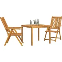 vidaXL Ensemble de jardin 3 pcs brun bois massif acacia