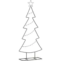 Syfax Arbre de Noël en métal avec support Noir 125 cm Acier