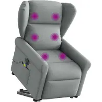 Syfax Fauteuil inclinable de massage électrique Gris clair Tissu