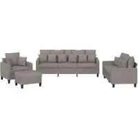 vidaXL Ensemble de canapés 4 pièces avec coussins Tissu Taupe