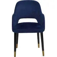 AEA Blauer Polster Esszimmerstuhl Moderne Küchenmöbel Designer Holzgestell