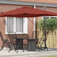 Prolenta Parasol exclusif - Dimensions : 351 x 250 x 260 cm. Matériaux : polyester et aluminium