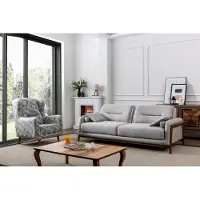 AEA Set 2 pièces salon Canapé trois places Canapé moderne Fauteuil textile