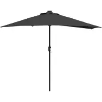 Syfax Parasol de jardin Noir 294 x 150 x 224 cm Polyester et Acier