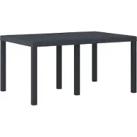 Syfax Table de Jardin Anthracite 150 x 100 x 73 cm polyrotin