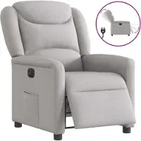 Syfax Fauteuil inclinable électrique gris nuage tissu