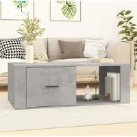 Prolenta Maison Exclusive - Table basse gris béton 100x50,5x35 cm Matériau dérivé du bois