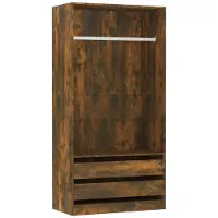 Syfax Garde-robe Chêne fumé 100x50x200 cm Bois d'ingénierie