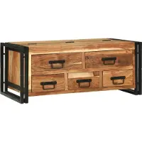 Prolenta Table basse exclusive - Bois massif d'acacia, couleur marron, dimensions : 90 x 50 x 38 cm
