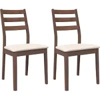 Syfax Chaises à manger coussins 2 pcs marron bois massif caoutchouc