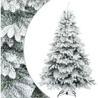 DKD Home Decor Sapin de Noël artificiel à charnière recouvert de neige blanc 240 cm