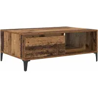 Syfax Table basse Bois ancien 90 x 60 x 35 cm Bois d'ingénierie