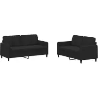 Syfax Ensemble de canapés 2 pcs noir velours