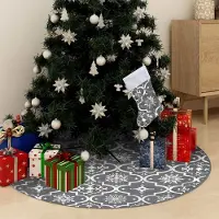 Prolenta Maison Exclusive - Jupe de sapin de Noël de luxe avec chaussette Gris 150 cm Tissu