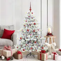 Prolenta Maison Exclusive - Sapin de Noël artificiel pliable, blanc, 150 cm, en PVC et acier