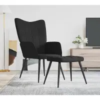 Prolenta Maison Exclusive - Fauteuil de détente avec repose-pieds, tissu noir