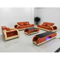 AEA Ensemble de canapés 3 2 1 places Table basse Buffet Garniture Design Moderne 5pcs.