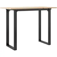 Syfax Table à manger cadre en O 100x50x75 cm bois de pin massif acier
