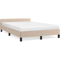 Syfax Cadre de lit avec tête de lit sans matelas cappuccino 120x200cm