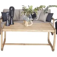 AEA Meubles de jardin Canapé 3 places Sièges en bois Luxe Table à manger Meubles de terrasse modernes